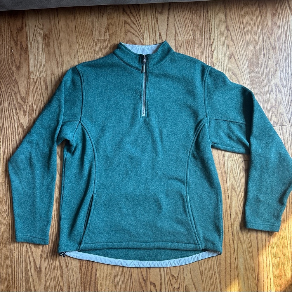 Peter Millar Quarter Zip Sweater Fleece Mens M Warmth E4 Performance Green Golf